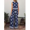 image:imagePRETTYGARDEN Womens 2026 Summer 2 Piece Lounge Sets Boho Floral Tank Tops Flowy Wide Leg Pants Travel Beach Vacation OutfitsFloral Navy White