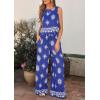 image:imagePRETTYGARDEN Womens 2026 Summer 2 Piece Lounge Sets Boho Floral Tank Tops Flowy Wide Leg Pants Travel Beach Vacation OutfitsFloral Royal Blue White