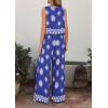image:imagePRETTYGARDEN Womens 2026 Summer 2 Piece Lounge Sets Boho Floral Tank Tops Flowy Wide Leg Pants Travel Beach Vacation OutfitsFloral Royal Blue White