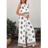 image:imagePRETTYGARDEN Womens 2026 Summer 2 Piece Lounge Sets Boho Floral Tank Tops Flowy Wide Leg Pants Travel Beach Vacation OutfitsFloral White Black