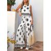 image:imagePRETTYGARDEN Womens 2026 Summer 2 Piece Lounge Sets Boho Floral Tank Tops Flowy Wide Leg Pants Travel Beach Vacation OutfitsFloral White Black