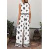 image:imagePRETTYGARDEN Womens 2026 Summer 2 Piece Lounge Sets Boho Floral Tank Tops Flowy Wide Leg Pants Travel Beach Vacation OutfitsFloral White Black