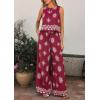 image:imagePRETTYGARDEN Womens 2026 Summer 2 Piece Lounge Sets Boho Floral Tank Tops Flowy Wide Leg Pants Travel Beach Vacation OutfitsFloral Wine Red White