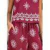 image:imagePRETTYGARDEN Womens 2026 Summer 2 Piece Lounge Sets Boho Floral Tank Tops Flowy Wide Leg Pants Travel Beach Vacation OutfitsFloral Wine Red White