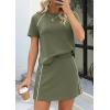 image:imagePRETTYGARDEN Womens 2026 Summer 2 Piece Skirt Sets Short Sleeve Shirts Tops Skorts Matching Workout Clothes Travel OutfitsArmy Green