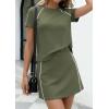image:imagePRETTYGARDEN Womens 2026 Summer 2 Piece Skirt Sets Short Sleeve Shirts Tops Skorts Matching Workout Clothes Travel OutfitsArmy Green
