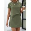 image:imagePRETTYGARDEN Womens 2026 Summer 2 Piece Skirt Sets Short Sleeve Shirts Tops Skorts Matching Workout Clothes Travel OutfitsArmy Green