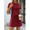 image:imagePRETTYGARDEN Womens 2026 Summer 2 Piece Skirt Sets Short Sleeve Shirts Tops Skorts Matching Workout Clothes Travel OutfitsBurgundy