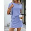 image:imagePRETTYGARDEN Womens 2026 Summer 2 Piece Skirt Sets Short Sleeve Shirts Tops Skorts Matching Workout Clothes Travel OutfitsLight Blue
