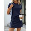 image:imagePRETTYGARDEN Womens 2026 Summer 2 Piece Skirt Sets Short Sleeve Shirts Tops Skorts Matching Workout Clothes Travel OutfitsNavy Blue