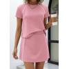 image:imagePRETTYGARDEN Womens 2026 Summer 2 Piece Skirt Sets Short Sleeve Shirts Tops Skorts Matching Workout Clothes Travel OutfitsPink