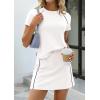 image:imagePRETTYGARDEN Womens 2026 Summer 2 Piece Skirt Sets Short Sleeve Shirts Tops Skorts Matching Workout Clothes Travel OutfitsWhite