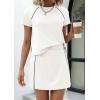 image:imagePRETTYGARDEN Womens 2026 Summer 2 Piece Skirt Sets Short Sleeve Shirts Tops Skorts Matching Workout Clothes Travel OutfitsWhite