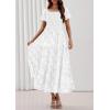 image:imagePRETTYGARDEN Womens 2026 Summer Boho Maxi Dresses Floral Short Sleeve Square Neck Smocked Flowy Long Dress Vacation OutfitsWhite