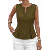 image:imagePRETTYGARDEN Womens 2026 Summer Vest Tops Business Casual Going Out Outfits Sleeveless Zip Up Dressy Tank Top Suit WaistcoatArmy Green
