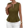 image:imagePRETTYGARDEN Womens 2026 Summer Vest Tops Business Casual Going Out Outfits Sleeveless Zip Up Dressy Tank Top Suit WaistcoatArmy Green