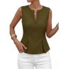 image:imagePRETTYGARDEN Womens 2026 Summer Vest Tops Business Casual Going Out Outfits Sleeveless Zip Up Dressy Tank Top Suit WaistcoatArmy Green