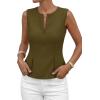 image:imagePRETTYGARDEN Womens 2026 Summer Vest Tops Business Casual Going Out Outfits Sleeveless Zip Up Dressy Tank Top Suit WaistcoatArmy Green