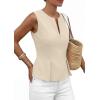 image:imagePRETTYGARDEN Womens 2026 Summer Vest Tops Business Casual Going Out Outfits Sleeveless Zip Up Dressy Tank Top Suit WaistcoatBeige