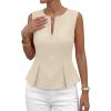 image:imagePRETTYGARDEN Womens 2026 Summer Vest Tops Business Casual Going Out Outfits Sleeveless Zip Up Dressy Tank Top Suit WaistcoatBeige