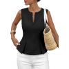 image:imagePRETTYGARDEN Womens 2026 Summer Vest Tops Business Casual Going Out Outfits Sleeveless Zip Up Dressy Tank Top Suit WaistcoatBlack
