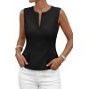image:imagePRETTYGARDEN Womens 2026 Summer Vest Tops Business Casual Going Out Outfits Sleeveless Zip Up Dressy Tank Top Suit WaistcoatBlack