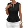 image:imagePRETTYGARDEN Womens 2026 Summer Vest Tops Business Casual Going Out Outfits Sleeveless Zip Up Dressy Tank Top Suit WaistcoatBlack