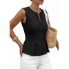 image:imagePRETTYGARDEN Womens 2026 Summer Vest Tops Business Casual Going Out Outfits Sleeveless Zip Up Dressy Tank Top Suit WaistcoatBlack