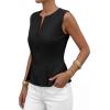 image:imagePRETTYGARDEN Womens 2026 Summer Vest Tops Business Casual Going Out Outfits Sleeveless Zip Up Dressy Tank Top Suit WaistcoatBlack