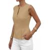 image:imagePRETTYGARDEN Womens 2026 Summer Vest Tops Business Casual Going Out Outfits Sleeveless Zip Up Dressy Tank Top Suit WaistcoatKhaki