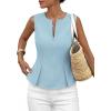 image:imagePRETTYGARDEN Womens 2026 Summer Vest Tops Business Casual Going Out Outfits Sleeveless Zip Up Dressy Tank Top Suit WaistcoatLight Blue