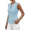 image:imagePRETTYGARDEN Womens 2026 Summer Vest Tops Business Casual Going Out Outfits Sleeveless Zip Up Dressy Tank Top Suit WaistcoatLight Blue