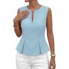 image:imagePRETTYGARDEN Womens 2026 Summer Vest Tops Business Casual Going Out Outfits Sleeveless Zip Up Dressy Tank Top Suit WaistcoatLight Blue