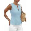 image:imagePRETTYGARDEN Womens 2026 Summer Vest Tops Business Casual Going Out Outfits Sleeveless Zip Up Dressy Tank Top Suit WaistcoatLight Blue