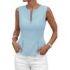 image:imagePRETTYGARDEN Womens 2026 Summer Vest Tops Business Casual Going Out Outfits Sleeveless Zip Up Dressy Tank Top Suit WaistcoatLight Blue