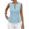 image:imagePRETTYGARDEN Womens 2026 Summer Vest Tops Business Casual Going Out Outfits Sleeveless Zip Up Dressy Tank Top Suit WaistcoatLight Blue