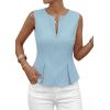 image:imagePRETTYGARDEN Womens 2026 Summer Vest Tops Business Casual Going Out Outfits Sleeveless Zip Up Dressy Tank Top Suit WaistcoatLight Blue