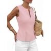 image:imagePRETTYGARDEN Womens 2026 Summer Vest Tops Business Casual Going Out Outfits Sleeveless Zip Up Dressy Tank Top Suit WaistcoatPink
