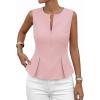image:imagePRETTYGARDEN Womens 2026 Summer Vest Tops Business Casual Going Out Outfits Sleeveless Zip Up Dressy Tank Top Suit WaistcoatPink
