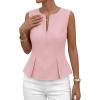 image:imagePRETTYGARDEN Womens 2026 Summer Vest Tops Business Casual Going Out Outfits Sleeveless Zip Up Dressy Tank Top Suit WaistcoatPink