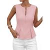 image:imagePRETTYGARDEN Womens 2026 Summer Vest Tops Business Casual Going Out Outfits Sleeveless Zip Up Dressy Tank Top Suit WaistcoatPink