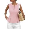 image:imagePRETTYGARDEN Womens 2026 Summer Vest Tops Business Casual Going Out Outfits Sleeveless Zip Up Dressy Tank Top Suit WaistcoatPink