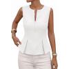 image:imagePRETTYGARDEN Womens 2026 Summer Vest Tops Business Casual Going Out Outfits Sleeveless Zip Up Dressy Tank Top Suit WaistcoatWhite