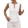 image:imagePRETTYGARDEN Womens 2026 Summer Vest Tops Business Casual Going Out Outfits Sleeveless Zip Up Dressy Tank Top Suit WaistcoatWhite