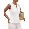 image:imagePRETTYGARDEN Womens 2026 Summer Vest Tops Business Casual Going Out Outfits Sleeveless Zip Up Dressy Tank Top Suit WaistcoatWhite