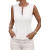 image:imagePRETTYGARDEN Womens 2026 Summer Vest Tops Business Casual Going Out Outfits Sleeveless Zip Up Dressy Tank Top Suit WaistcoatWhite