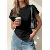 image:imagePRETTYGARDEN Womens Asymmetrical Tops 2026 Spring Summer Going Out Shirts Y2K Short Sleeve Crew Neck Ruched Trendy ClothesBlack