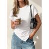 image:imagePRETTYGARDEN Womens Asymmetrical Tops 2026 Spring Summer Going Out Shirts Y2K Short Sleeve Crew Neck Ruched Trendy ClothesWhite