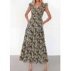 image:imagePRETTYGARDEN Womens Boho Floral Maxi Dress 2026 Summer Smocked V Neck Ruffle Sleeve Spring Flowy Beach Vacation SundressesBlack