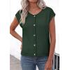 image:imagePRETTYGARDEN Womens Cap Short Sleeve Sweater Vest 2026 Spring Summer Lightweight Button Down Cardigans Trendy Loose TopsArmy Green